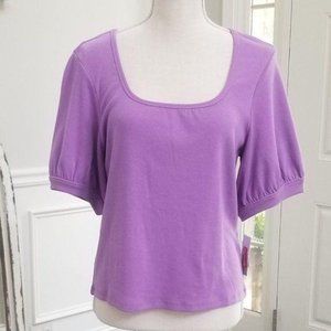 BP Violet Scoop Neck Top Short Sleeve Size 1X NWT